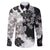 Gray Scale Hibiscus Plumeria Floral Family Matching Off Shoulder Short Dress and Hawaiian Shirt - Polynesian Pride
