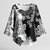 Gray Scale Hibiscus Plumeria Floral Kimono Sleeve Blouse - Polynesian Pride