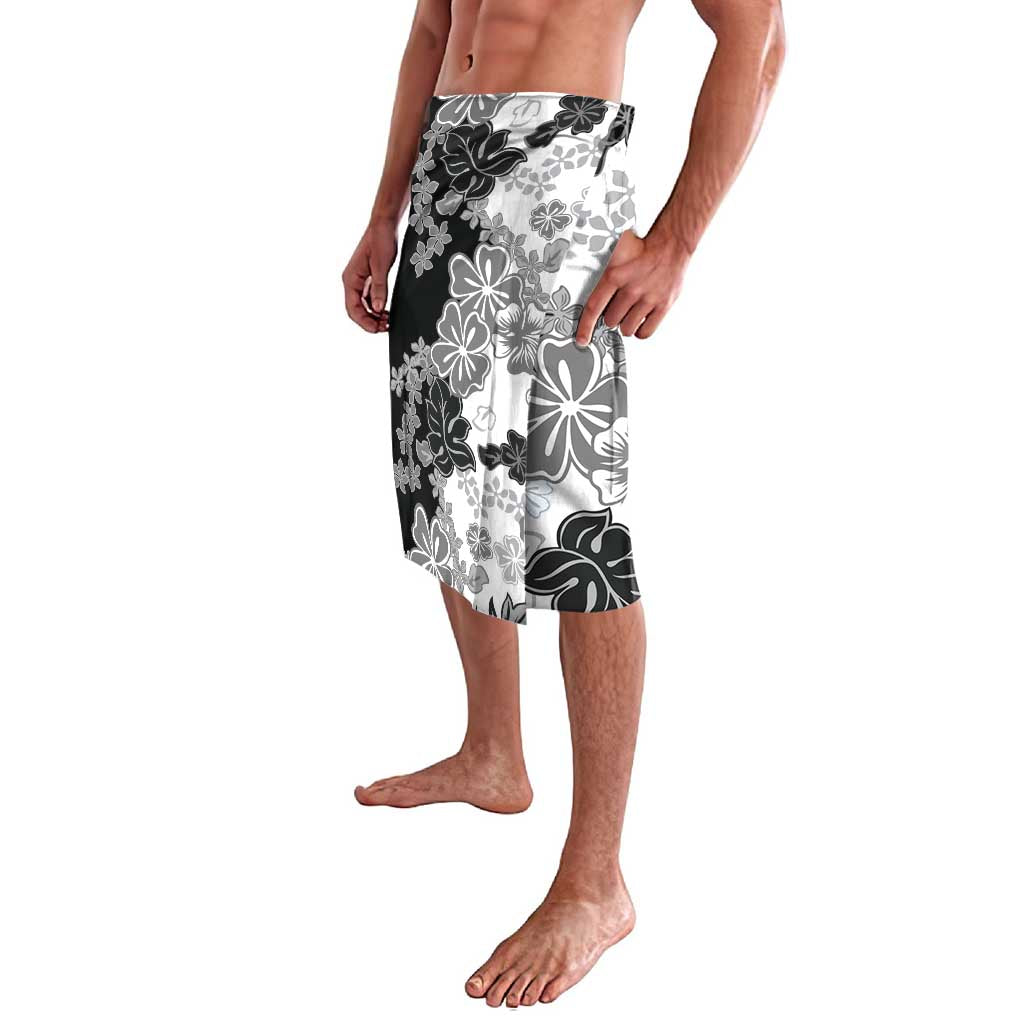 Gray Scale Hibiscus Plumeria Floral Lavalava - Polynesian Pride
