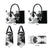 Gray Scale Hibiscus Plumeria Floral Leather Bag - Polynesian Pride