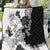 Gray Scale Hibiscus Plumeria Floral Quilt - Polynesian Pride