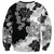Gray Scale Hibiscus Plumeria Floral Sweatshirt - Polynesian Pride