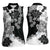 Gray Scale Hibiscus Plumeria Floral Women Sleeveless Polo Shirt - Polynesian Pride