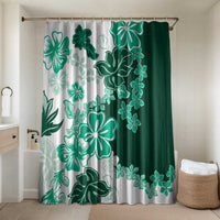 Green Hibiscus Plumeria Floral Bathroom Set - Polynesian Pride