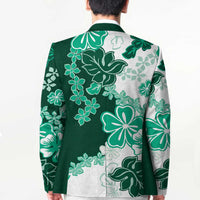 Green Hibiscus Plumeria Floral Blazer - Polynesian Pride