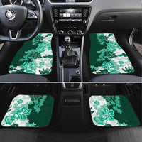 Green Hibiscus Plumeria Floral Car Mats - Polynesian Pride