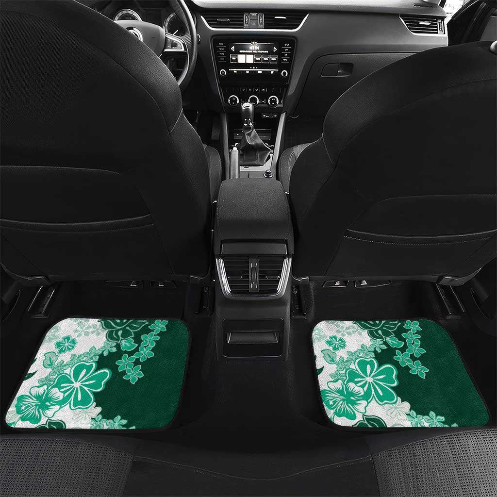 Green Hibiscus Plumeria Floral Car Mats - Polynesian Pride
