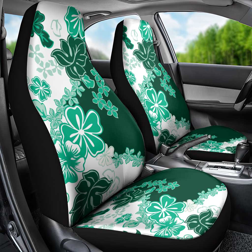Green Hibiscus Plumeria Floral Car Seat Cover LT01 - Polynesian Pride