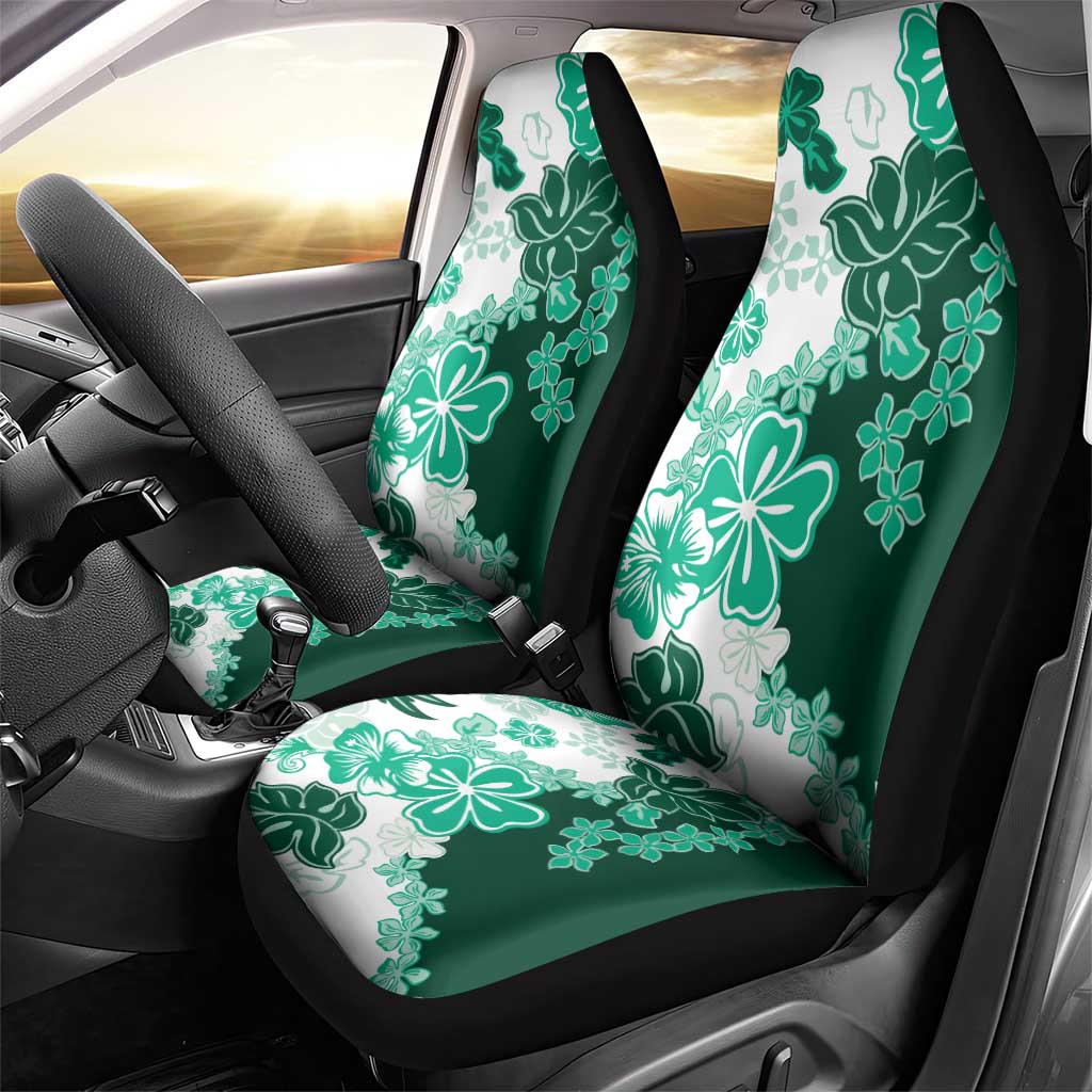 Green Hibiscus Plumeria Floral Car Seat Cover LT01 - Polynesian Pride