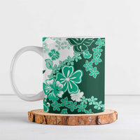 Green Hibiscus Plumeria Floral Ceramic Mug - Polynesian Pride