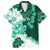 Green Hibiscus Plumeria Floral Family Matching Summer Maxi Dress and Hawaiian Shirt - Polynesian Pride