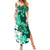 Green Hibiscus Plumeria Floral Family Matching Summer Maxi Dress and Hawaiian Shirt - Polynesian Pride