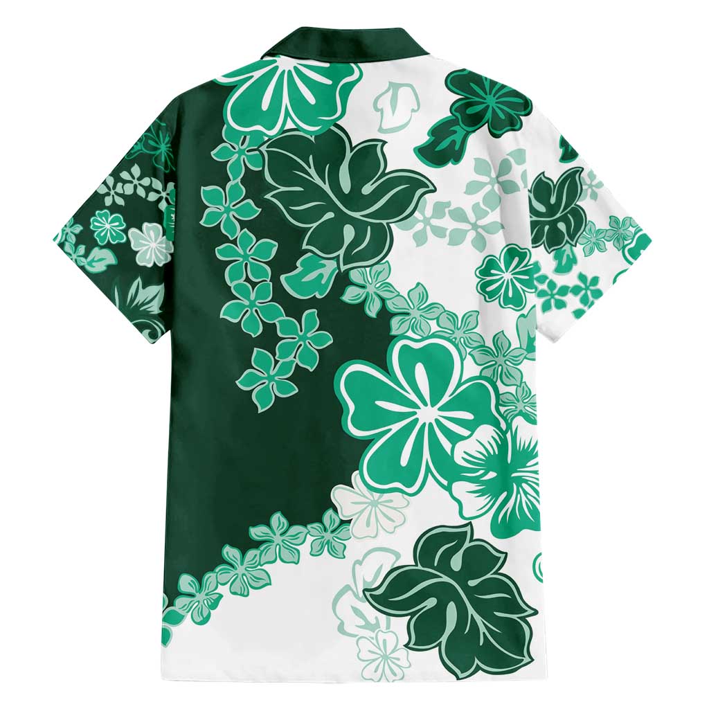 Green Hibiscus Plumeria Floral Hawaiian Shirt - Polynesian Pride