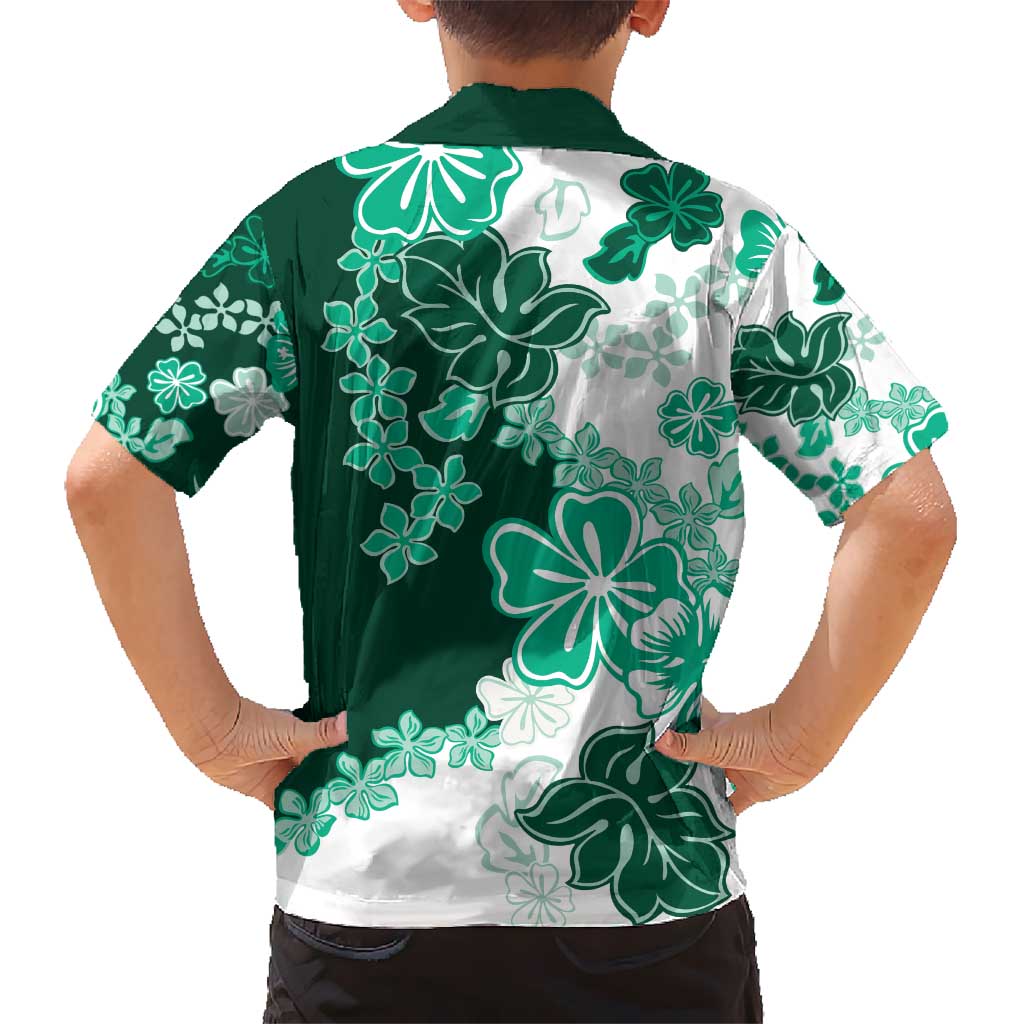 Green Hibiscus Plumeria Floral Hawaiian Shirt - Polynesian Pride