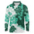 Green Hibiscus Plumeria Floral Long Sleeve Polo Shirt - Polynesian Pride