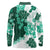 Green Hibiscus Plumeria Floral Long Sleeve Polo Shirt - Polynesian Pride