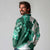 Green Hibiscus Plumeria Floral Long Sleeve Polo Shirt - Polynesian Pride