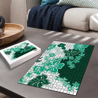 Green Hibiscus Plumeria Floral Puzzle LT01 - Polynesian Pride