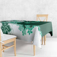 Green Hibiscus Plumeria Floral Tablecloth - Polynesian Pride
