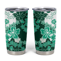 Green Hibiscus Plumeria Floral Tumbler Cup - Polynesian Pride