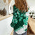 Green Hibiscus Plumeria Floral Women Casual Shirt - Polynesian Pride