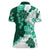 Green Hibiscus Plumeria Floral Women Polo Shirt - Polynesian Pride