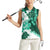 Green Hibiscus Plumeria Floral Women Sleeveless Polo Shirt - Polynesian Pride
