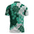 Green Hibiscus Plumeria Floral Zipper Polo Shirt - Polynesian Pride