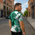 Green Hibiscus Plumeria Floral Zipper Polo Shirt - Polynesian Pride