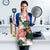 Green Orange Hibiscus Plumeria Floral Apron - Polynesian Pride