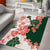 Green Orange Hibiscus Plumeria Floral Area Rug - Polynesian Pride