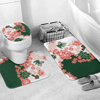 Green Orange Hibiscus Plumeria Floral Bathroom Set - Polynesian Pride