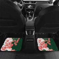 Green Orange Hibiscus Plumeria Floral Car Mats - Polynesian Pride