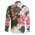 Green Orange Hibiscus Plumeria Floral Family Matching Summer Maxi Dress and Hawaiian Shirt - Polynesian Pride