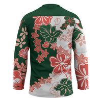 Green Orange Hibiscus Plumeria Floral Hockey Jersey LT01 - Polynesian Pride