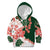Green Orange Hibiscus Plumeria Floral Kid Hoodie - Polynesian Pride