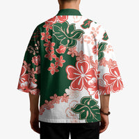 Green Orange Hibiscus Plumeria Floral Kimono - Polynesian Pride