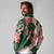 Green Orange Hibiscus Plumeria Floral Long Sleeve Polo Shirt - Polynesian Pride