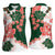 Green Orange Hibiscus Plumeria Floral Women Sleeveless Polo Shirt - Polynesian Pride