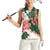 Green Orange Hibiscus Plumeria Floral Women Sleeveless Polo Shirt - Polynesian Pride