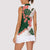 Green Orange Hibiscus Plumeria Floral Women Sleeveless Polo Shirt - Polynesian Pride