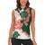 Green Orange Hibiscus Plumeria Floral Women Sleeveless Polo Shirt - Polynesian Pride