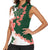 Green Orange Hibiscus Plumeria Floral Women Sleeveless Polo Shirt - Polynesian Pride