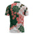 Green Orange Hibiscus Plumeria Floral Zipper Polo Shirt - Polynesian Pride