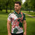 Green Orange Hibiscus Plumeria Floral Zipper Polo Shirt - Polynesian Pride