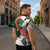 Green Orange Hibiscus Plumeria Floral Zipper Polo Shirt - Polynesian Pride