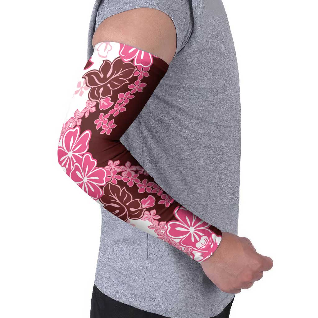Pink Hibiscus Plumeria Floral Arm Sleeves - Polynesian Pride