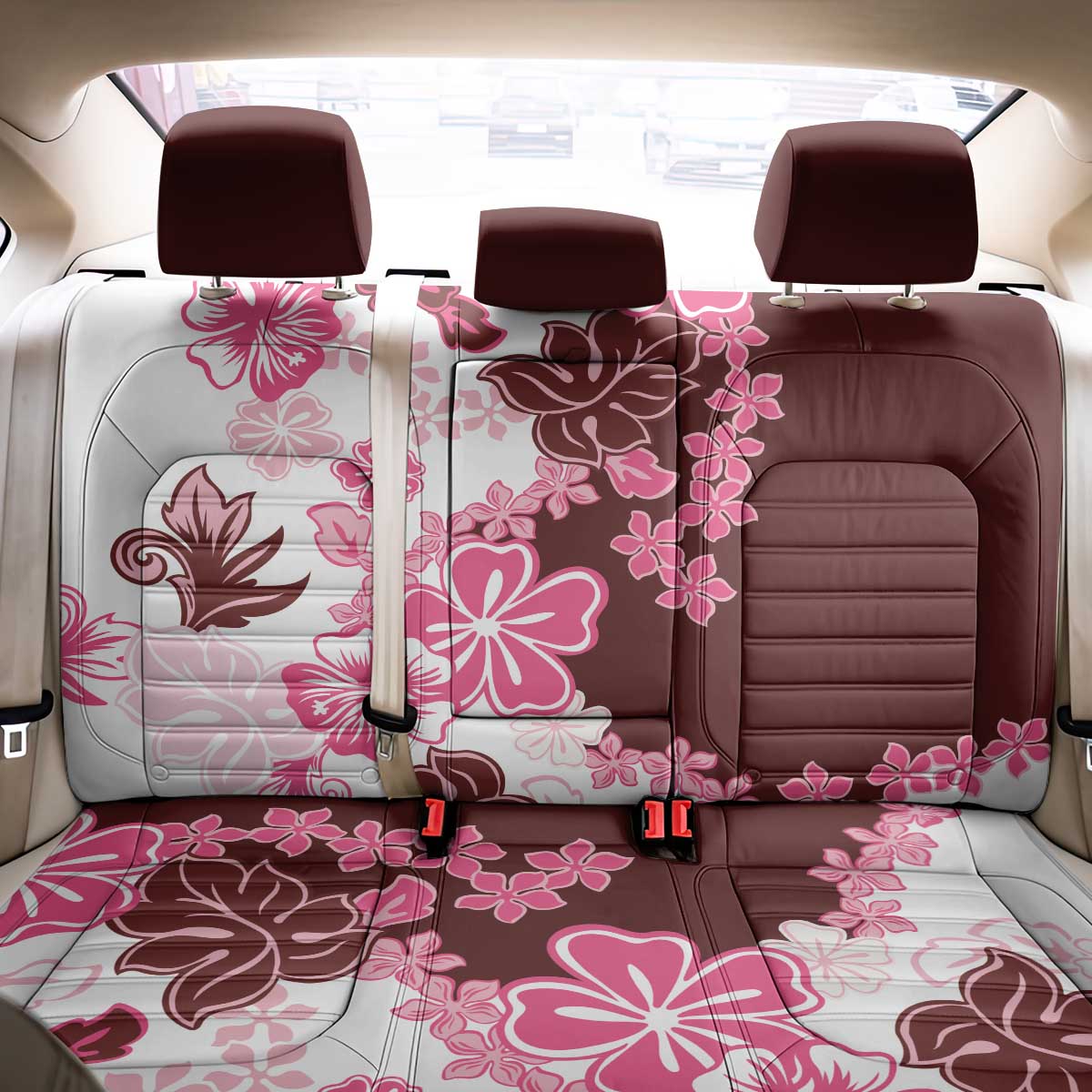 Pink Hibiscus Plumeria Floral Back Car Seat Cover LT01 - Polynesian Pride