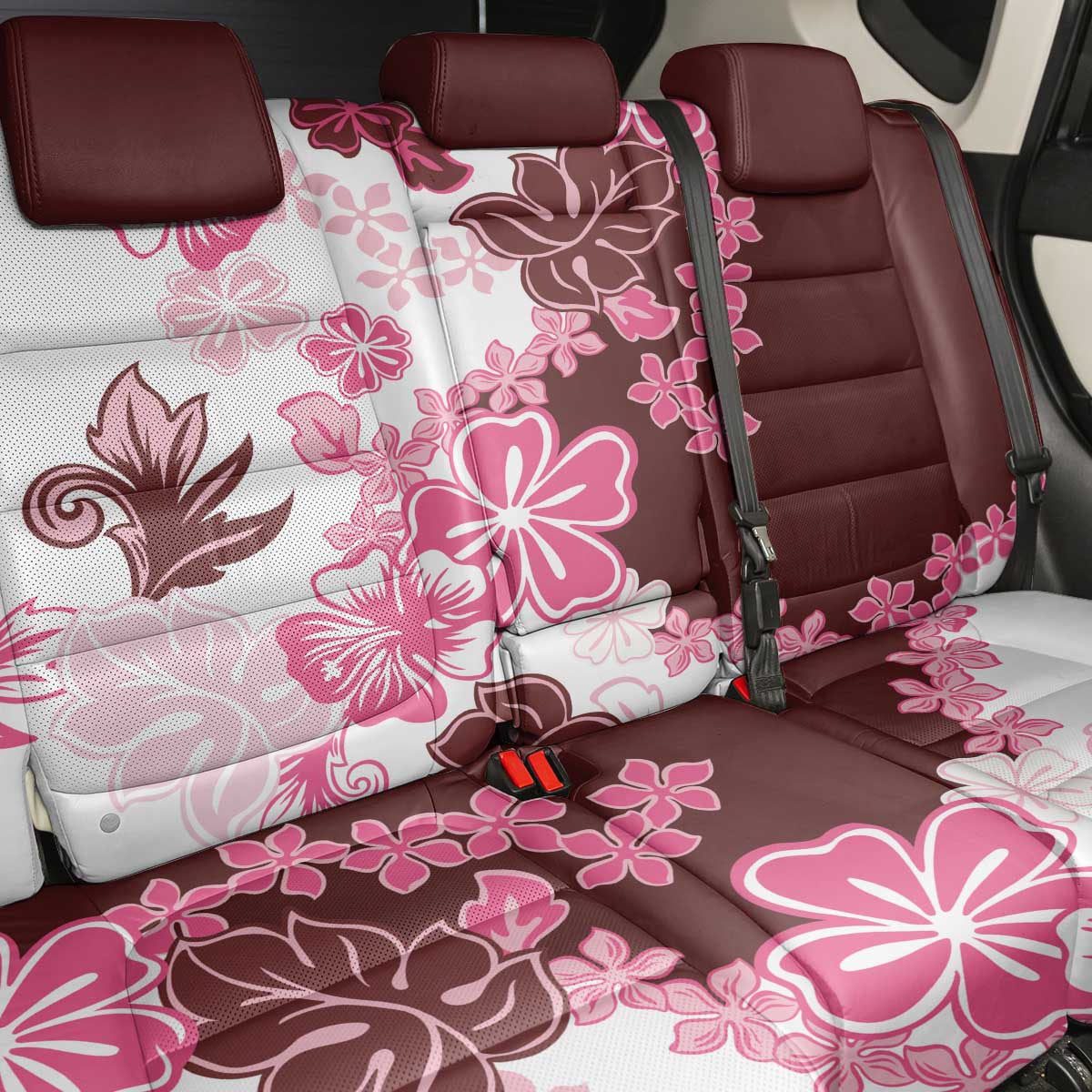 Pink Hibiscus Plumeria Floral Back Car Seat Cover LT01 - Polynesian Pride
