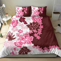 Pink Hibiscus Plumeria Floral Bedding Set - Polynesian Pride